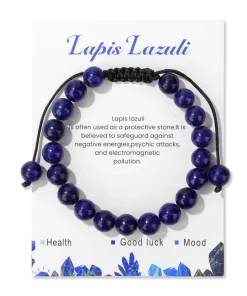 Pulsera ajustable con cuentas de lapislázuli