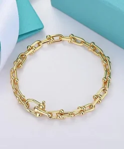 Pulsera clásica de eslabones pequeños bañada en oro rosa