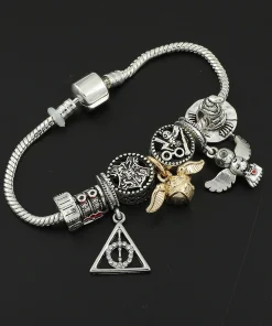 Pulsera con diseño de Harry Potter y Snitch dorada