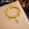 Pulsera de abalorios Mano de Fátima XIYANIKE de acero inoxidable 316L