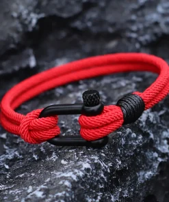 Pulsera de hilo amuleto rojo para hombre