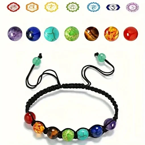 Pulsera de piedra de yoga de 7 chakras de Top Plaza