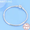 Pulsera de plata de ley 925 auténtica de marca famosa