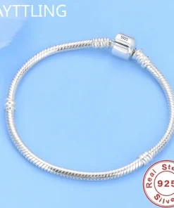 Pulsera de plata de ley 925 auténtica de marca famosa