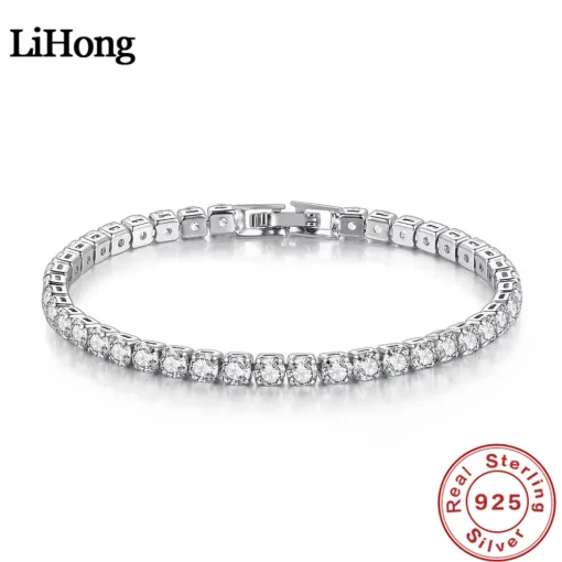 Pulsera de plata de ley S925 de Lihong con circonita