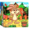 Puzzle de animales de dibujos animados, 20 piezas de madera