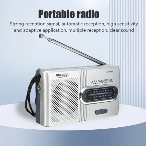 Radio Portátil AM FM BC-R21 con altavoz integrado