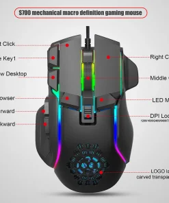 Ratón Gaming USB Nuevo Ratón Ordenador RGB Retroiluminación Mause Gamer