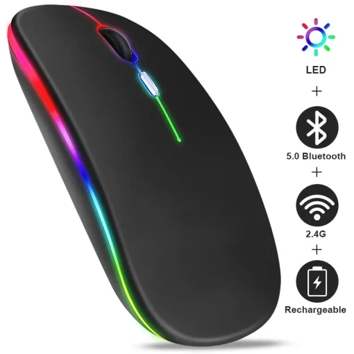 Ratón inalámbrico Bluetooth RGB recargable de 3600DPI