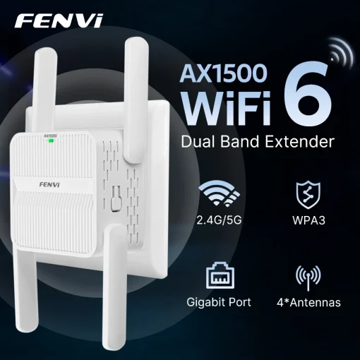 Receptor WiFi 6 de doble banda FENVI de 5 GHz AX1500