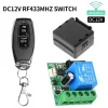 Receptor relé con control remoto universal de Puerta DC 12V RF 433 Mhz