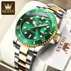 Reloj de cuarzo verde impermeable OLEVS, top original para hombre