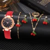 Reloj de mujer rojo con elementos minimalistas