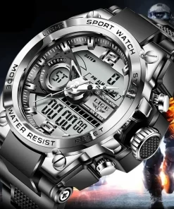 Reloj militar digital LIGE para hombre 50 m