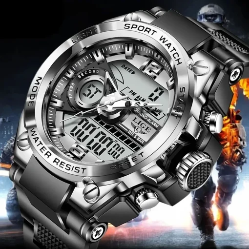 Reloj militar digital LIGE para hombre 50 m