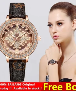 Reloj náutico para mujer con correa de cuero