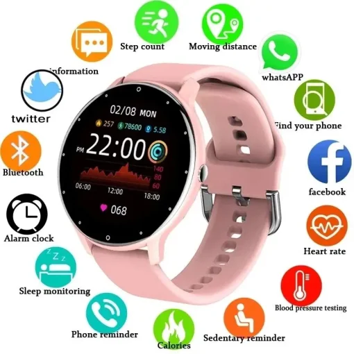 Reloj pulsera inteligente LIGE para mujer, pronóstico del tiempo, monitor de ritmo cardíaco