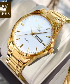 Relojes de pulsera OLEVS Classic Gold para lujo de marca