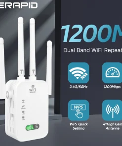 Repetidor Wi-Fi doble banda de 1200Mbps