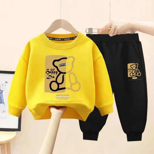 Ropa de otoño para bebés y niños, sudadera y pantalones de 2 piezas