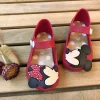 Sandalias de Disney para niñas, Minnie, Cartoon, 1-6 años, impermeables, rojas, negras, talla 20-31