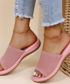 Sandalias de verano planas elásticas para mujer