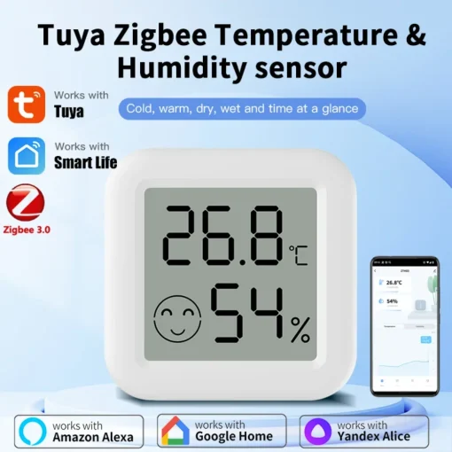 Sensor Humedad y Temperatura Zigbee 3.0 Tuya