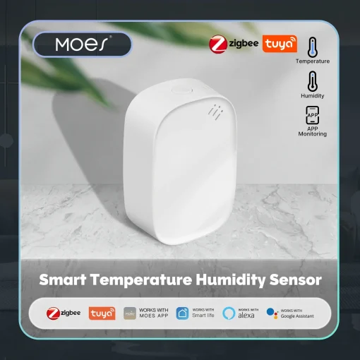 Sensor MOES Tuya ZigBee de temperatura y humedad