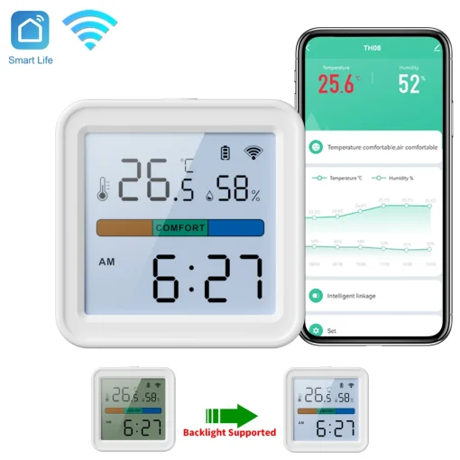 Sensor de Temperatura y Humedad WiFi Tuya Smart