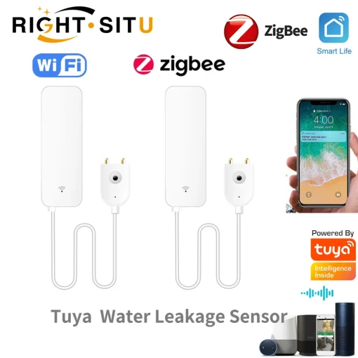 Sensor de fugas de agua WiFi Tuya, notificaciones de APP Smartlife