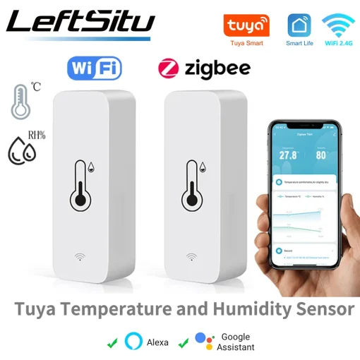 Sensor de humedad y temperatura Wi-Fi inteligente Tuya