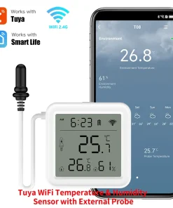 Sensor de humedad y temperatura WiFi Tuya externo