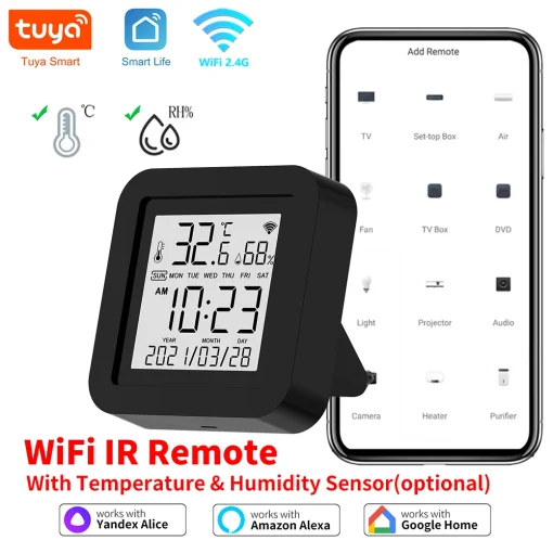 Sensor de temperatura y humedad IR universal WiFi inteligente Tuya