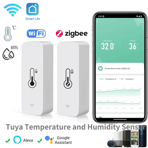 Sensor de temperatura y humedad WiFi Zigbee Tuya