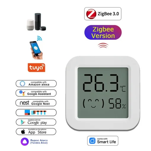 Sensor de temperatura y humedad Zigbee de Tuya