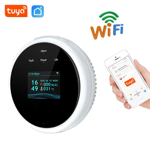 Sensor detector fugas gas natural WiFi Tuya