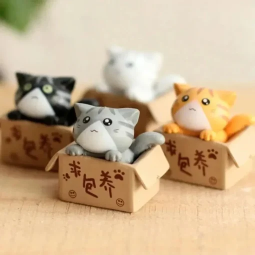 Set de 4 adornos miniatura de gatitos