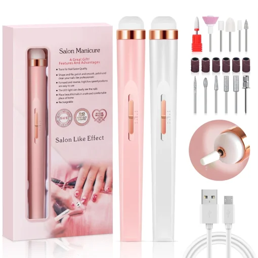 Set de manicura y pedicura LINMANDA lima uñas eléctrica portátil con 4 velocidades