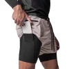 Short New Men 2024 Doble Capa Bolsillos Carga Exterior