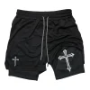 Short deportivo 2 en 1 estampado Cross Print