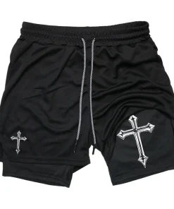 Short deportivo 2 en 1 estampado Cross Print