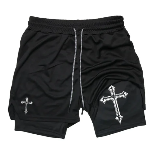 Short deportivo 2 en 1 estampado Cross Print