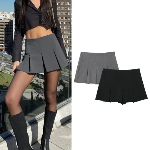 Shorts Falda Cintura Alta TRAF Moda Mujer