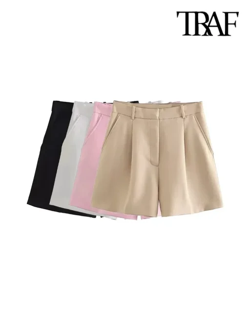 Shorts cargo bermudas de talle alto