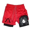 Shorts deportivos transpirables 2 en 1 para hombre Anime Hunter x Hunter