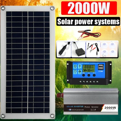 Sistema Solar de 2000W Panel Controlador Batería