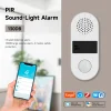 Sistema de alarma de luz y sonido Tuya PIR WiFi