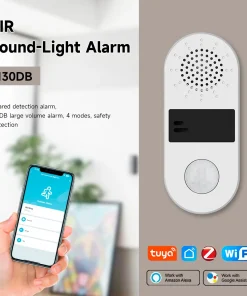 Sistema de alarma de luz y sonido Tuya PIR WiFi