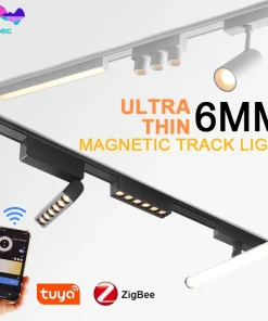 Sistema de carril magnético de luz empotrada ultrafina Tuya Smart Home de 6 MM