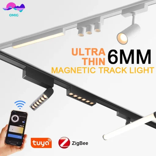 Sistema de carril magnético de luz empotrada ultrafina Tuya Smart Home de 6 MM